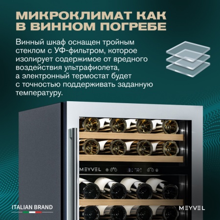 Винный шкаф Meyvel MV46PRO-KWT2 двухзонный под столешницу